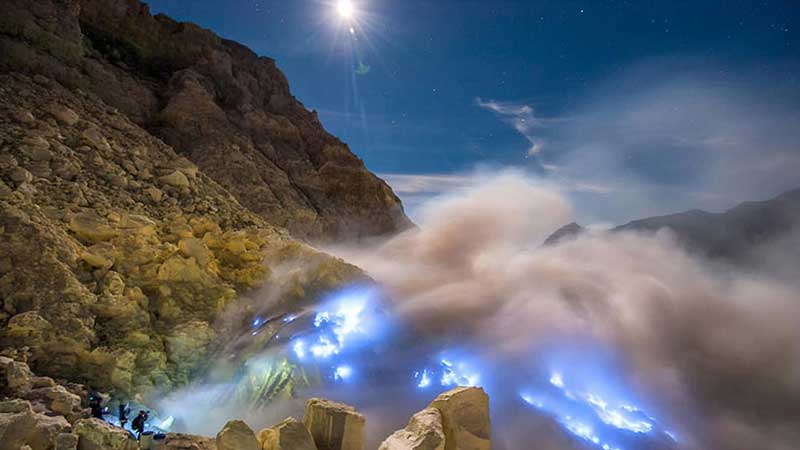 Blue Fire Ijen Mountain